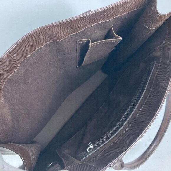 LOUIS VUITTON M5908D Epi Sac Plat Tote Bag Vertical Hand Bag Leather mocha Brown - Picture 11 of 16